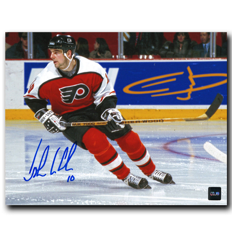 John LeClair Philadelphia Flyers Autographed Skating 8x10 Photo CoJo Sport Collectables