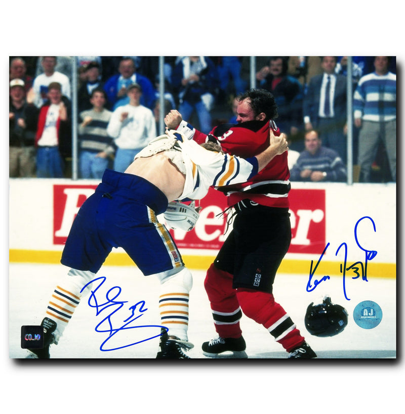 Ken Daneyko and Rob Ray Dual Autographed Fight 8x10 Photo CoJo Sport Collectables Inc.