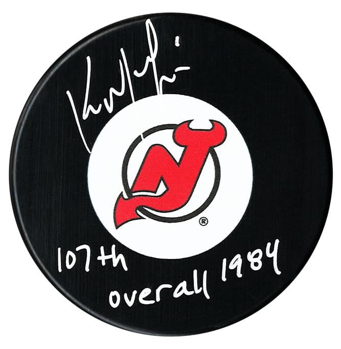 Kirk McLean Autographed New Jersey Devils Draft Inscribed Puck CoJo Sport Collectables Inc.