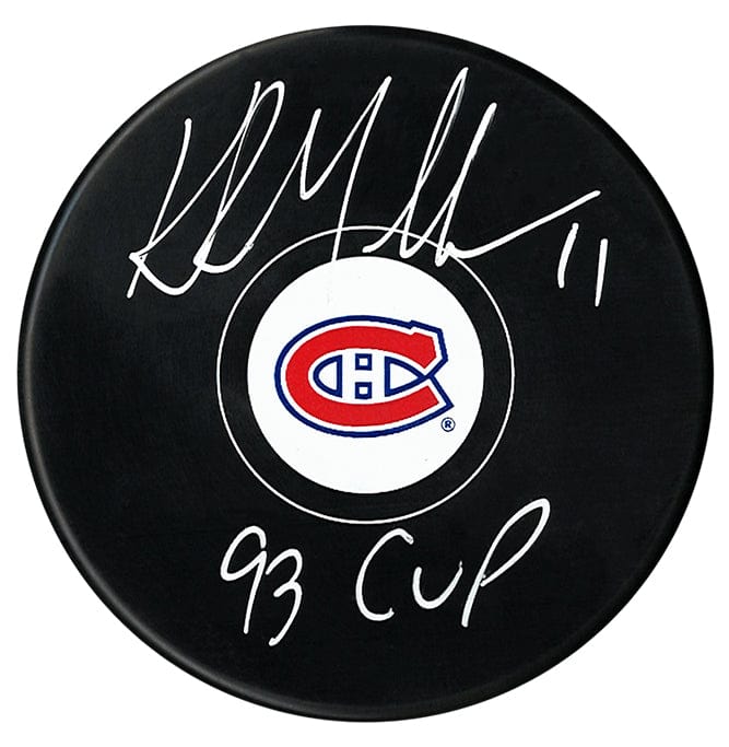 Kirk Muller Autographed Montreal Canadiens 93 Cup Inscribed Puck CoJo Sport Collectables Inc.