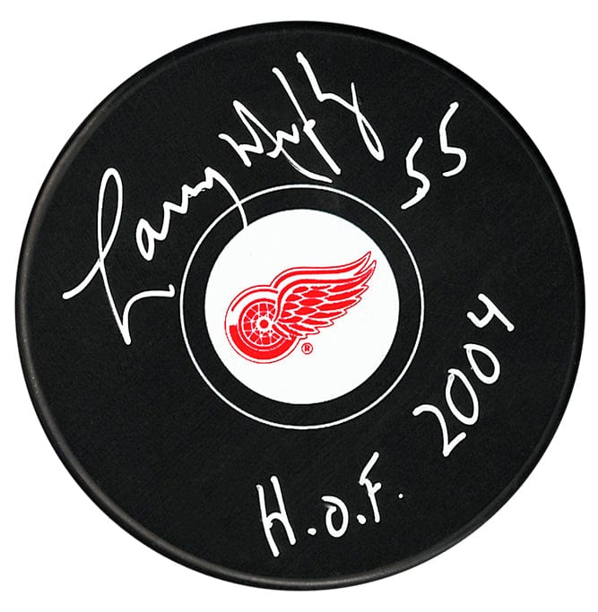 Larry Murphy Autographed Detroit Red Wings HOF Inscribed Puck CoJo Sport Collectables Inc.