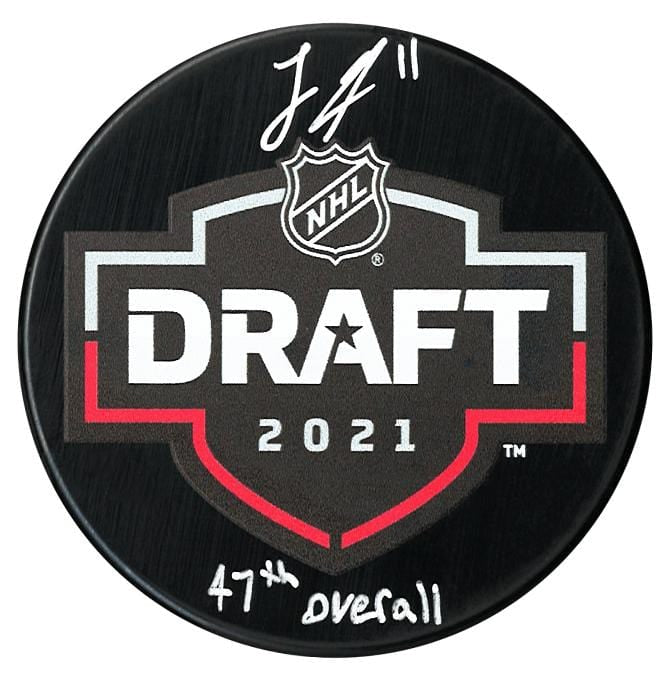 Logan Stankoven Dallas Stars Autographed 2021 Inscribed Draft Puck CoJo Sport Collectables Inc.