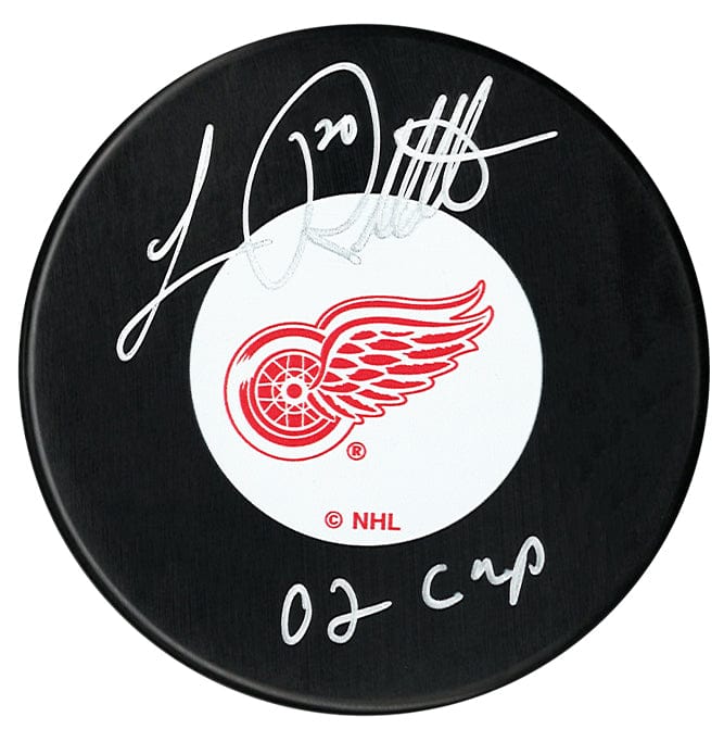Luc Robitaille Autographed Detroit Red Wings Stanley Cup Inscribed Puck CoJo Sport Collectables Inc.