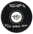 Luke Prokop Autographed Nashville Predators Draft Inscribed Puck CoJo Sport Collectables Inc.