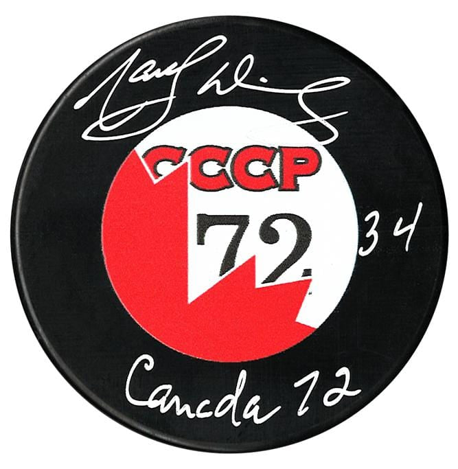 Marcel Dionne Team Canada Autographed 1972 Summit Series Inscribed Puck CoJo Sport Collectables Inc.