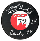 Marcel Dionne Team Canada Autographed 1972 Summit Series Inscribed Puck (Small Logo) CoJo Sport Collectables Inc.