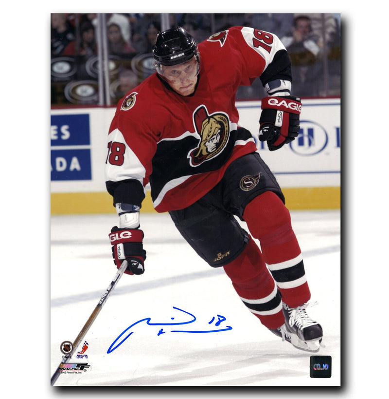 Marian Hossa Ottawa Senators Autographed Retro Red 8x10 Photo CoJo Sport Collectables
