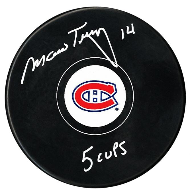 Mario Tremblay Autographed Montreal Canadiens 5 Cups Puck CoJo Sport Collectables Inc.