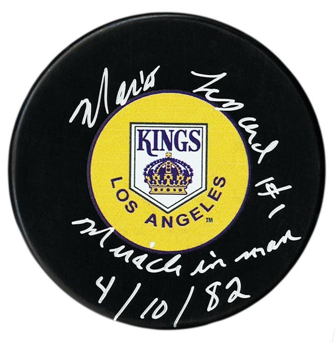 Mario Lessard Los Angeles Kings Autographed Miracle on Manchester Puck CoJo Sport Collectables Inc.