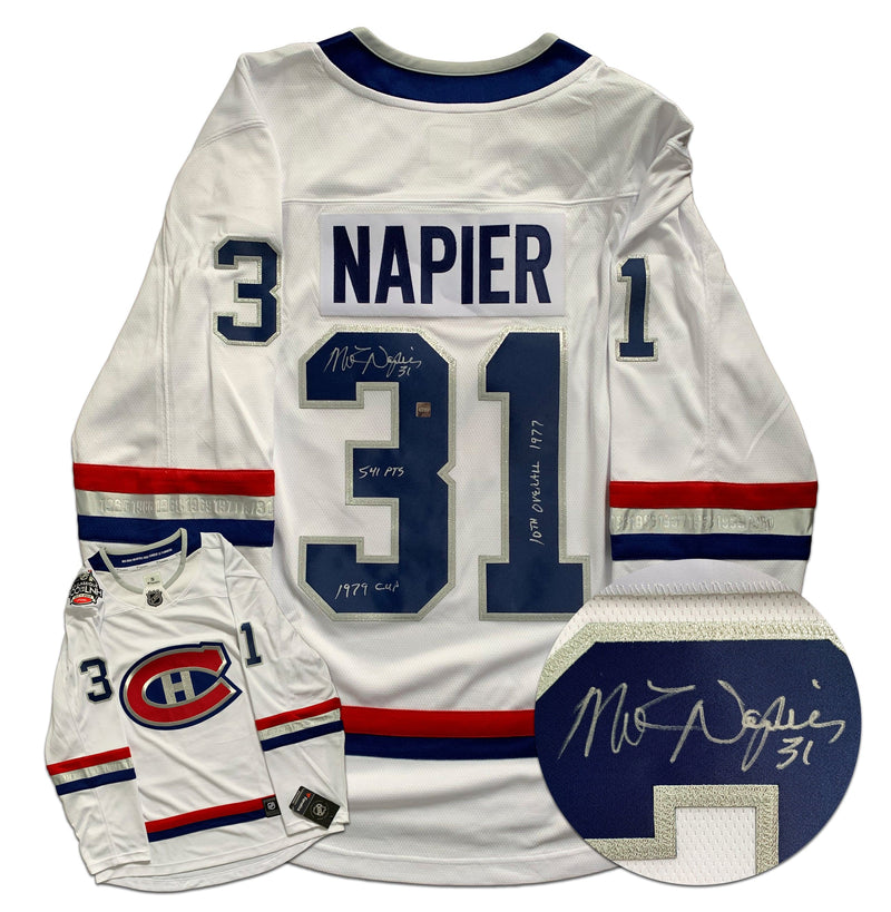 Mark Napier Montreal Canadiens Autographed Stats Inscribed Fanatics Centennial Jersey CoJo Sport Collectables Inc.
