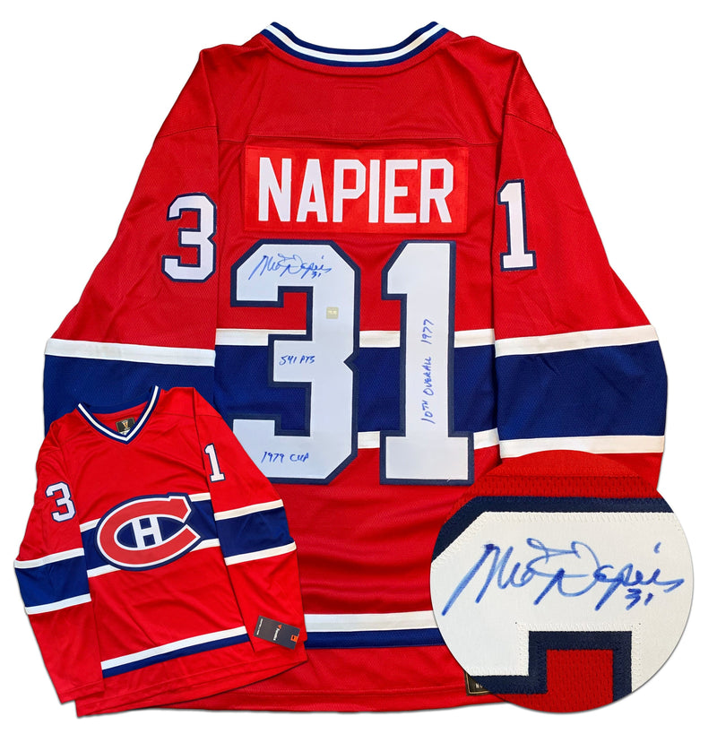 Mark Napier Montreal Canadiens Autographed Stats Inscribed Fanatics Vintage Jersey CoJo Sport Collectables Inc.