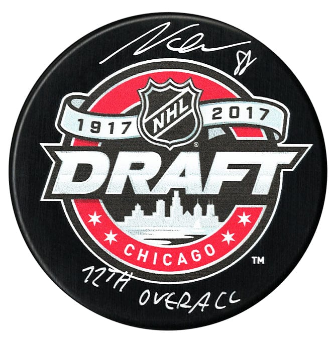 Martin Necas Autographed 2017 NHL Draft Inscribed Puck CoJo Sport Collectables Inc.