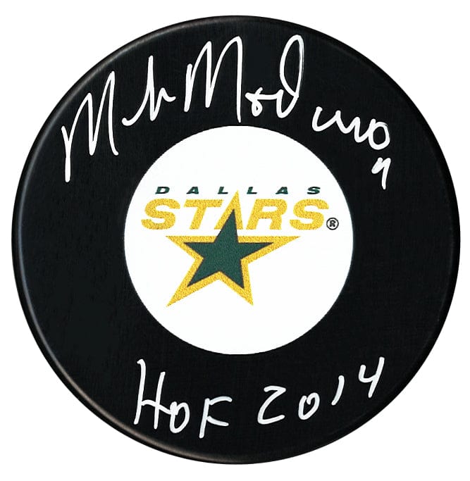 Mike Modano Autographed Dallas Stars HOF Inscribed Retro Puck CoJo Sport Collectables Inc.