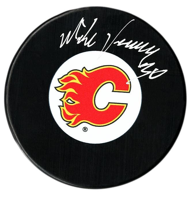 Mike Vernon Autographed Calgary Flames Puck CoJo Sport Collectables Inc.