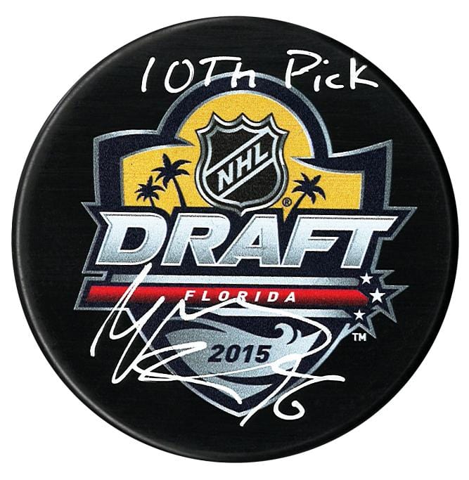 Mikko Rantanen Colorado Avalanche Autographed 2015 NHL Draft Inscribed Puck CoJo Sport Collectables Inc.