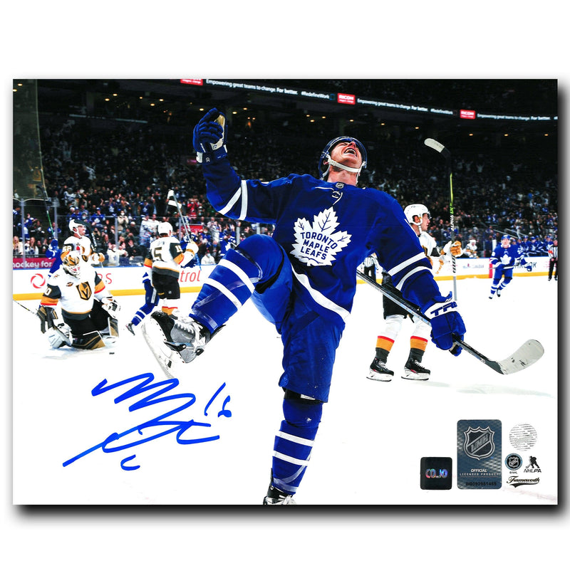 Mitch Marner Toronto Maple Leafs Autographed Goal Celebration 8x10 Photo (Horizontal) CoJo Sport Collectables Inc.