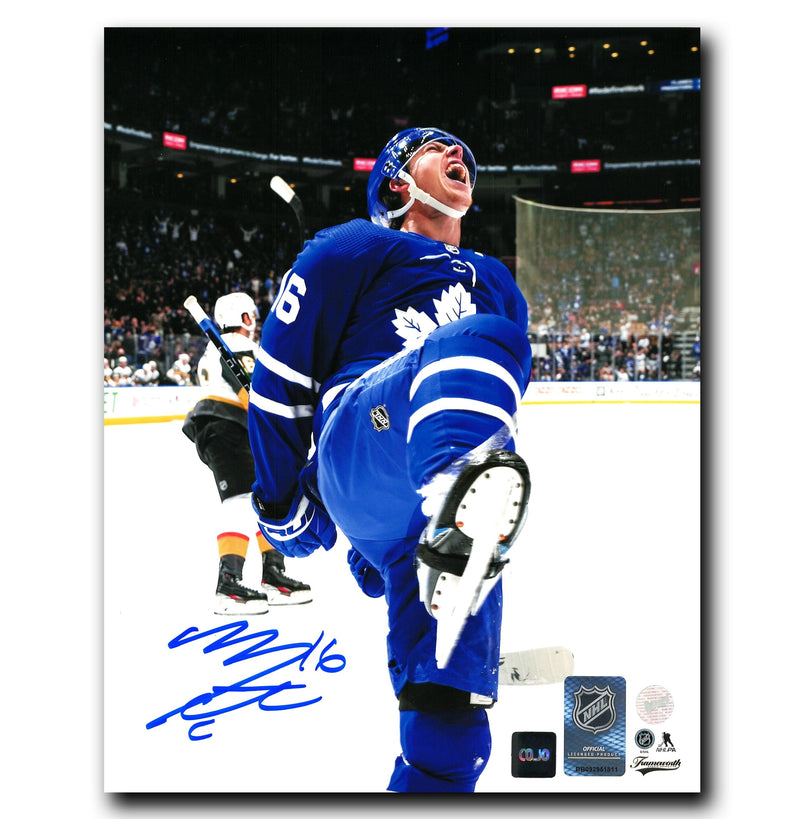 Mitch Marner Toronto Maple Leafs Autographed Goal Celebration 8x10 Photo (Vertical) CoJo Sport Collectables Inc.