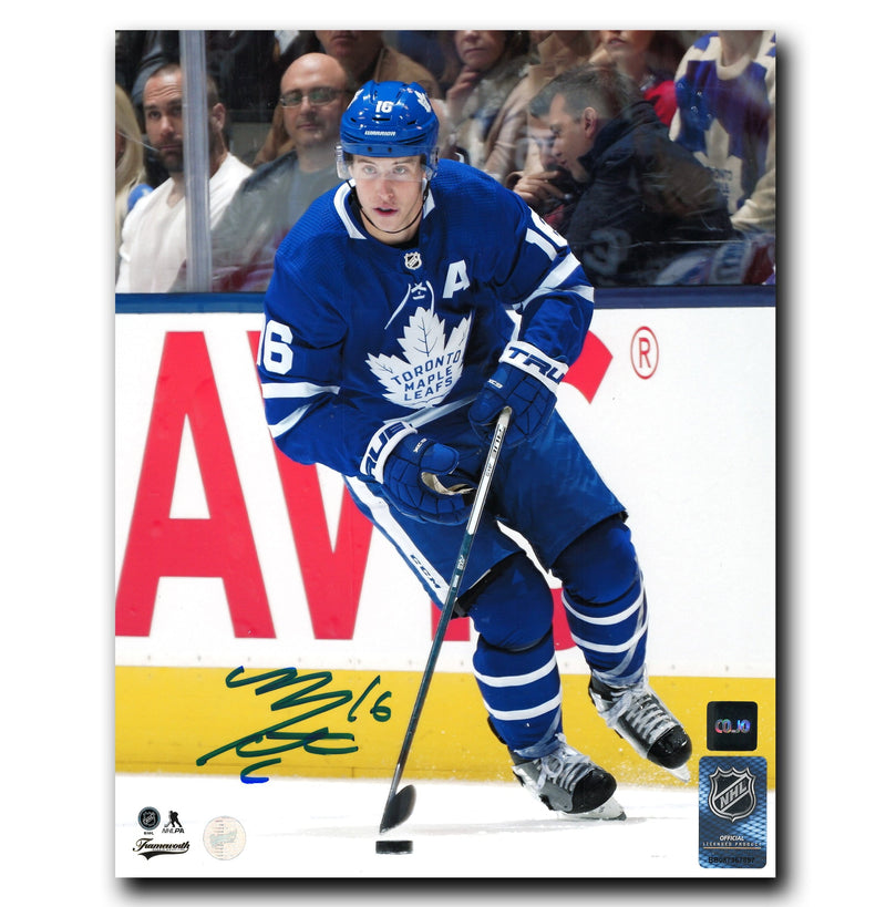 Mitch Marner Toronto Maple Leafs Autographed Skating Up Ice 8x10 Photo CoJo Sport Collectables