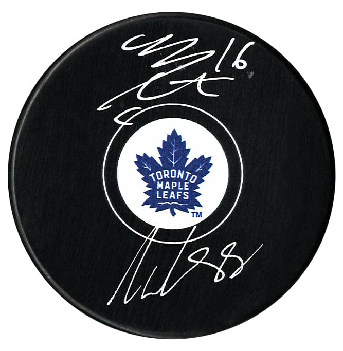 Mitch Marner & William Nylander Dual Autographed Toronto Maple Leafs Puck (Imperfect) CoJo Sport Collectables Inc.