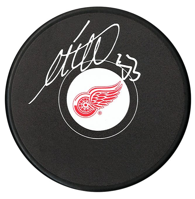 Moritz Seider Autographed Detroit Red Wings Puck CoJo Sport Collectables Inc.
