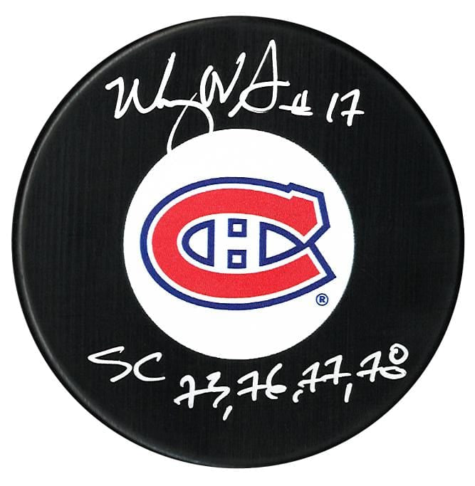 Murray Wilson Autographed Montreal Canadiens Stanley Cup Inscribed Puck CoJo Sport Collectables Inc.