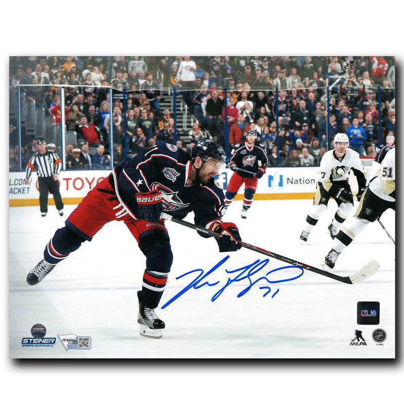 Nick Foligno Columbus Blue Jackets Autographed Shooting 8x10 Photo CoJo Sport Collectables Inc.
