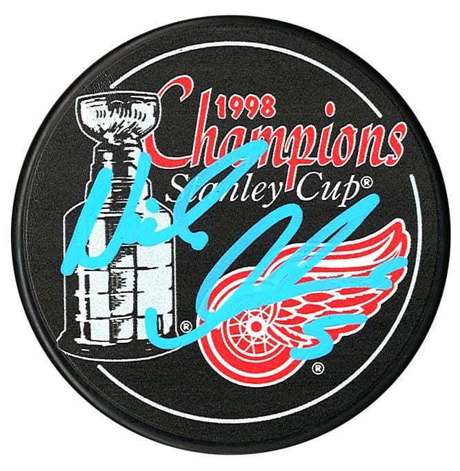 Nicklas Lidstrom Detroit Red Wings Autographed 1998 Stanley Cup Champions Puck CoJo Sport Collectables Inc.