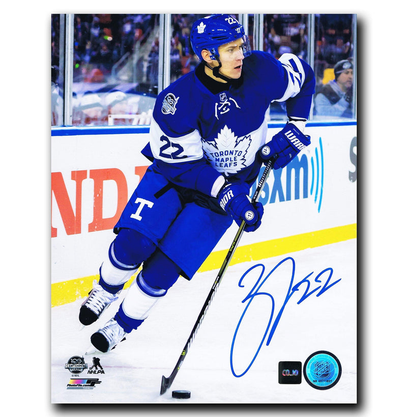 Nikita Zaitsev Toronto Maple Leafs Autographed Centennial Classic Autographed 8x10 Photo.