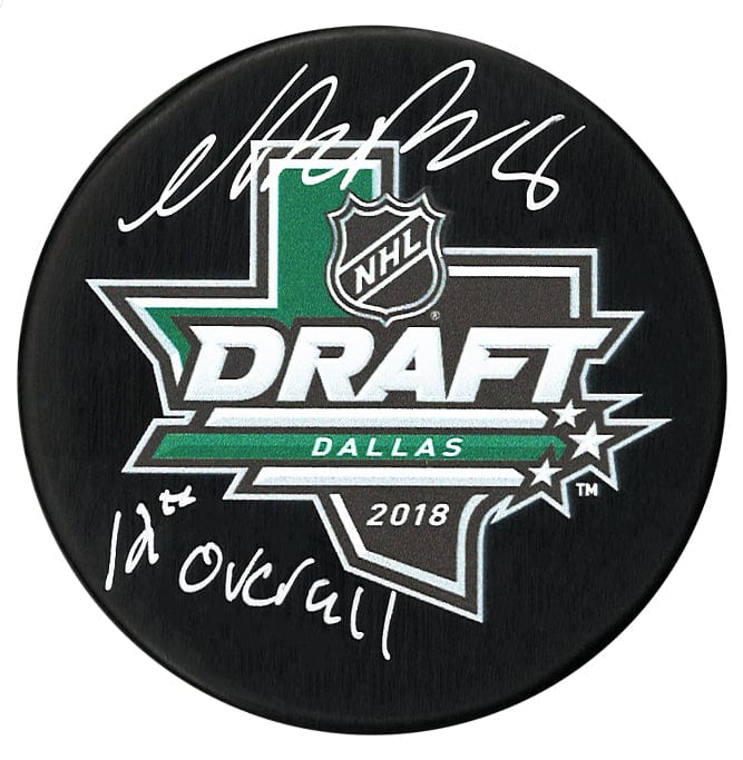 Noah Dobson Autographed 2018 NHL Draft Inscribed Puck CoJo Sport Collectables Inc.
