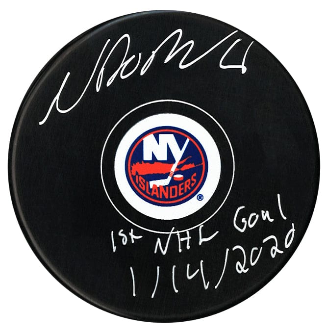 Noah Dobson Autographed New York Islanders 1st Goal Inscribed Puck CoJo Sport Collectables Inc.