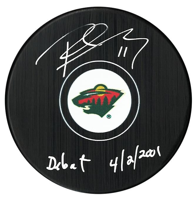 Pascal Dupuis Autographed Minnesota Wild Debut Inscribed Puck CoJo Sport Collectables Inc.