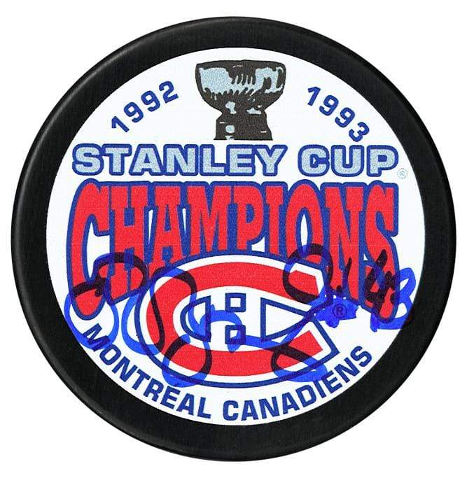 Patrice Brisebois Autographed Montreal Canadiens 1993 Stanley Cup Champions Puck CoJo Sport Collectables Inc.
