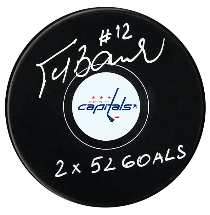 Peter Bondra Autographed Washington Capitals 2x 52 Goals Inscribed Puck ...