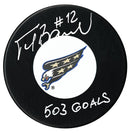 Peter Bondra Autographed Washington Capitals 503 Goals Inscribed Screaming Eagle Puck CoJo Sport Collectables Inc.