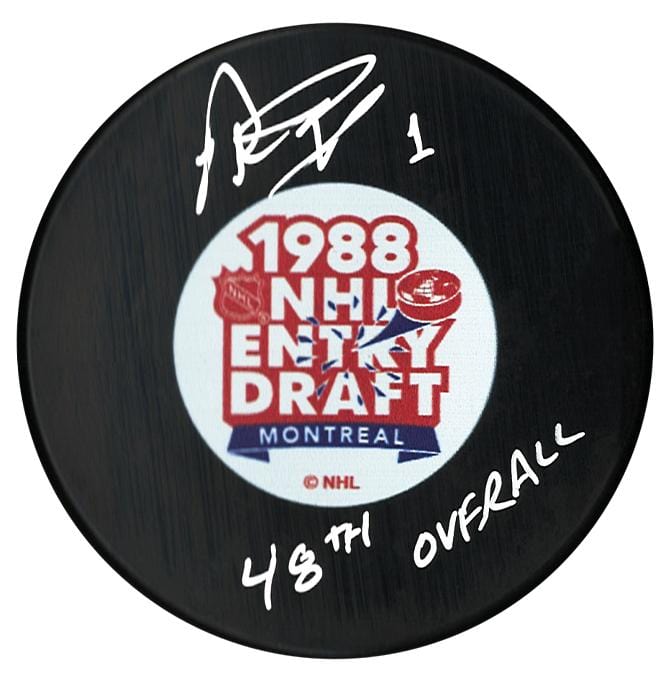 Peter Ing Autographed 1988 NHL Draft Inscribed Puck CoJo Sport Collectables Inc.