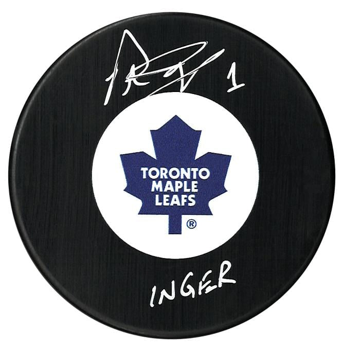 Peter Ing Autographed Toronto Maple Leafs Inger Inscribed Puck CoJo Sport Collectables Inc.