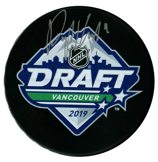 Peyton Krebs Vegas Golden Knights Autographed 2019 NHL Draft Puck CoJo Sport Collectables