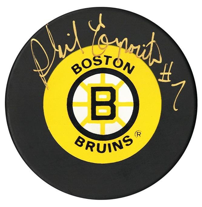 Phil Esposito Autographed Boston Bruins Vintage Puck CoJo Sport Collectables Inc.