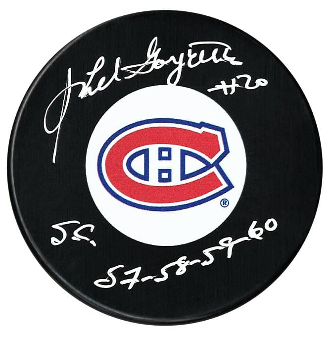 Phil Goyette Montreal Canadiens Autographed Stanley Cup Champions Puck CoJo Sport Collectables