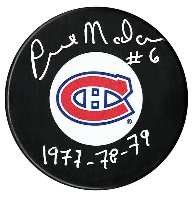 Pierre Mondou Montreal Canadiens Autographed Stanley Cup Inscribed Puck CoJo Sport Collectables Inc.