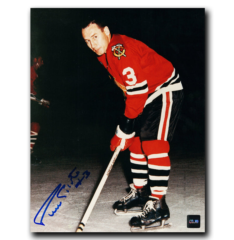 Pierre Pilote Chicago Blackhawks Autographed Leaning 8x10 Photo CoJo Sport Collectables Inc.