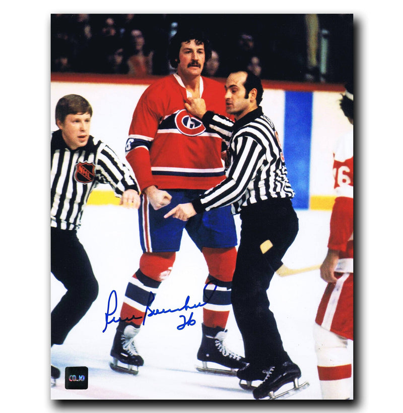 Pierre Bouchard Montreal Canadiens Autographed Fight 8x10 Photo CoJo Sport Collectables