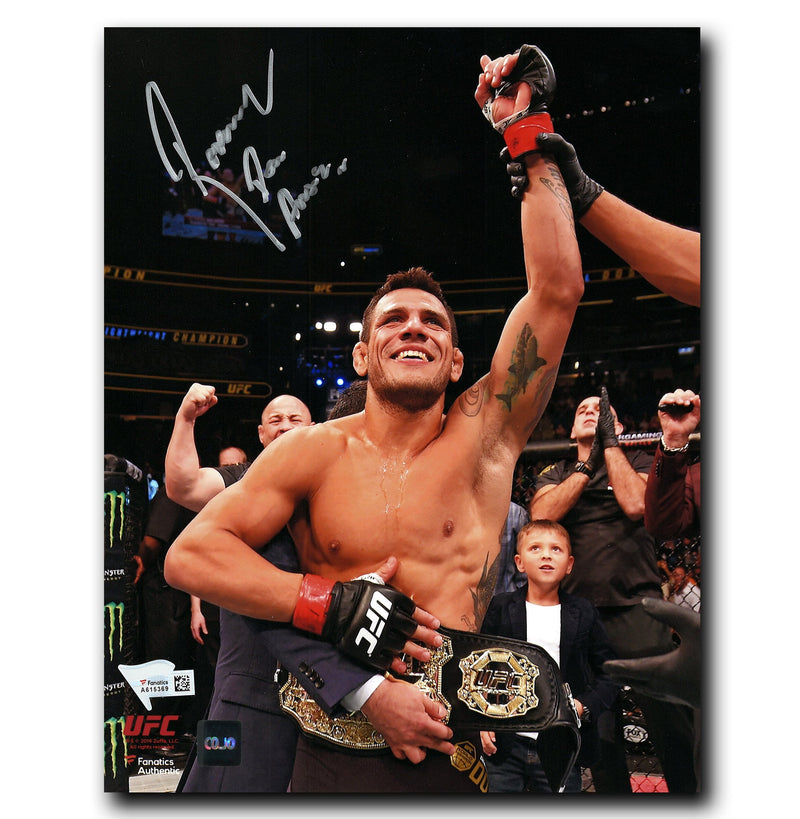 Rafael dos Anjos UFC Autographed Belt 8x10 Photo CoJo Sport Collectables Inc.