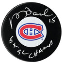 Rejean Houle Autographed Montreal Canadiens Stanley Cup Champions Puck CoJo Sport Collectables Inc.