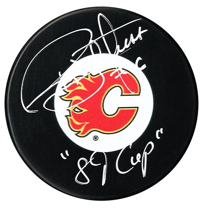 Ric Nattress Autographed Calgary Flames 1989 Stanley Cup Inscribed Puck CoJo Sport Collectables Inc.