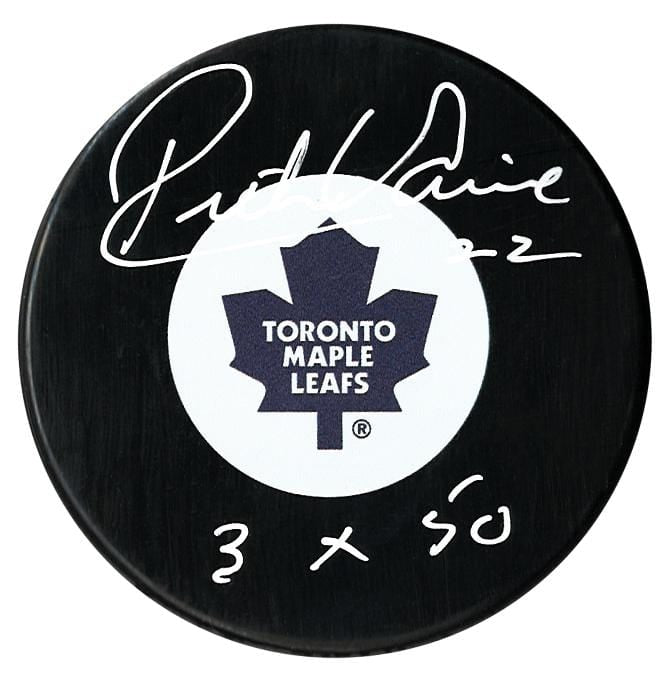 Rick Vaive Autographed Toronto Maple Leafs 50 Goals Puck CoJo Sport Collectables Inc.