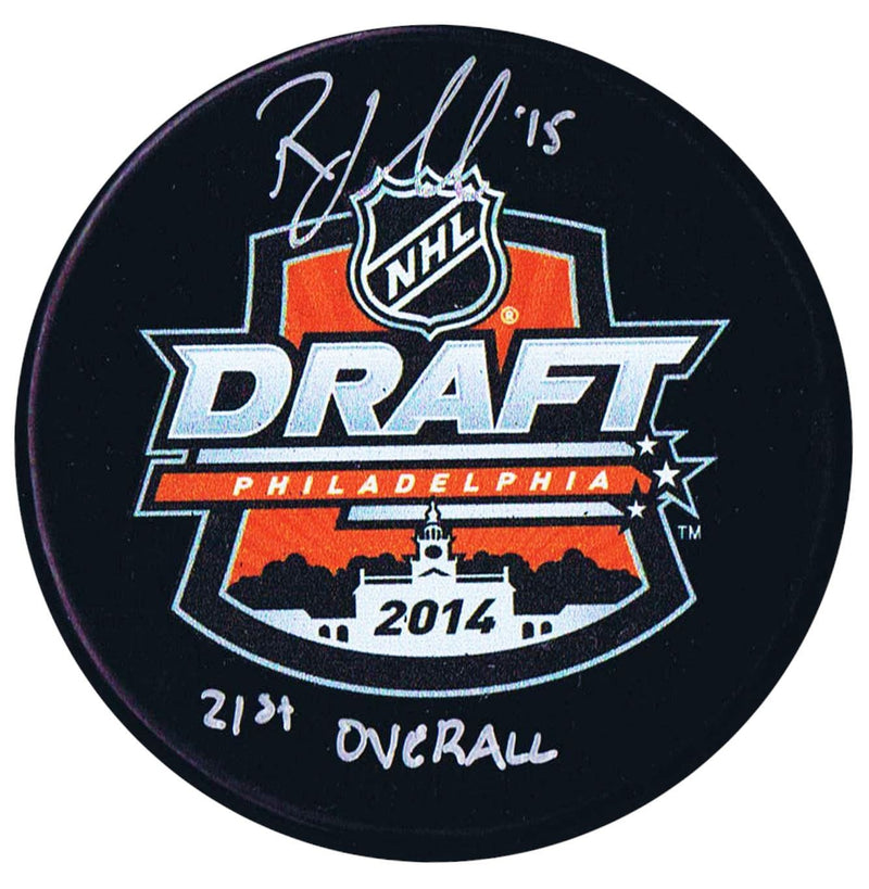 Robby Fabbri St. Louis Blues Autographed 2014 21st Overall Draft Puck.