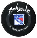Ryan Lindgren Autographed New York Rangers Official Puck CoJo Sport Collectables Inc.