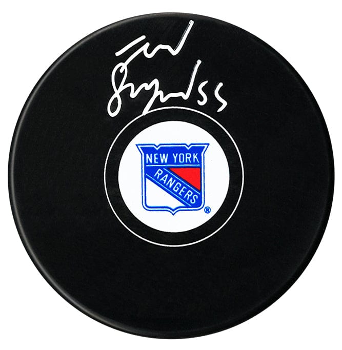 Ryan Lindgren Autographed New York Rangers Puck CoJo Sport Collectables Inc.