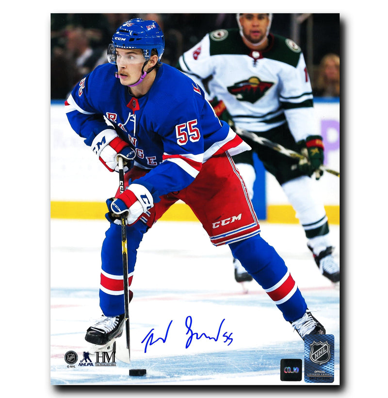 Ryan Lindgren New York Rangers Autographed Action 8x10 Photo CoJo Sport Collectables Inc.